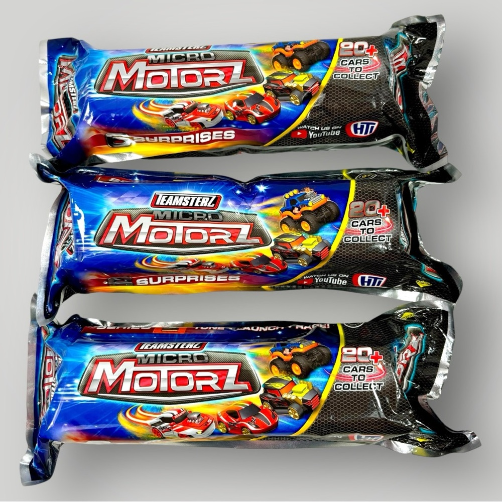 Teamsterz Micro Motorz Toy Car 6 Surprise Capsules Bling Pack Series 1 Lot of 3!